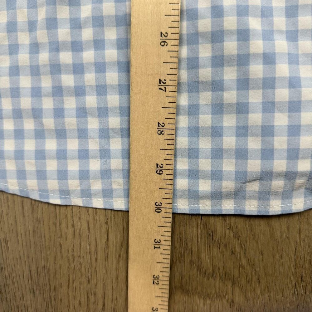 Mizzen + Main Shirt Mens Large Blue Gingham Leeward Trim Fit Dress Button Up - Picture 9 of 10